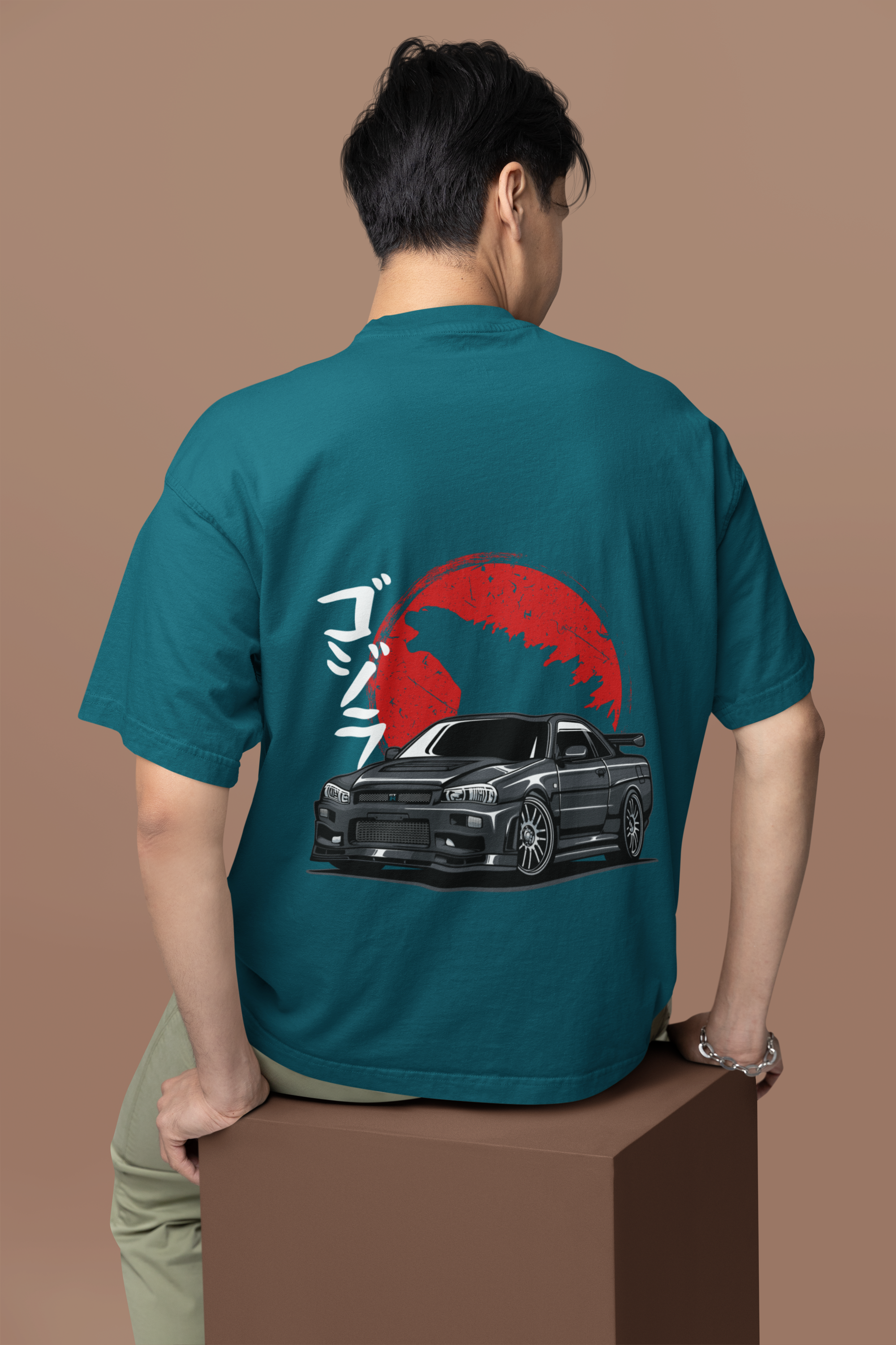 oversized teal T-shirt