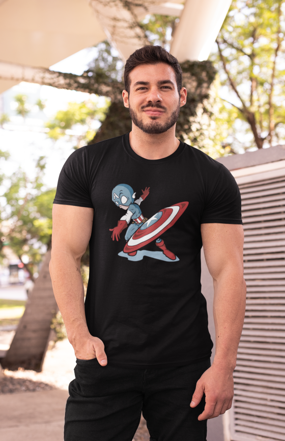 Black Captain America T-Shirt - Image 2